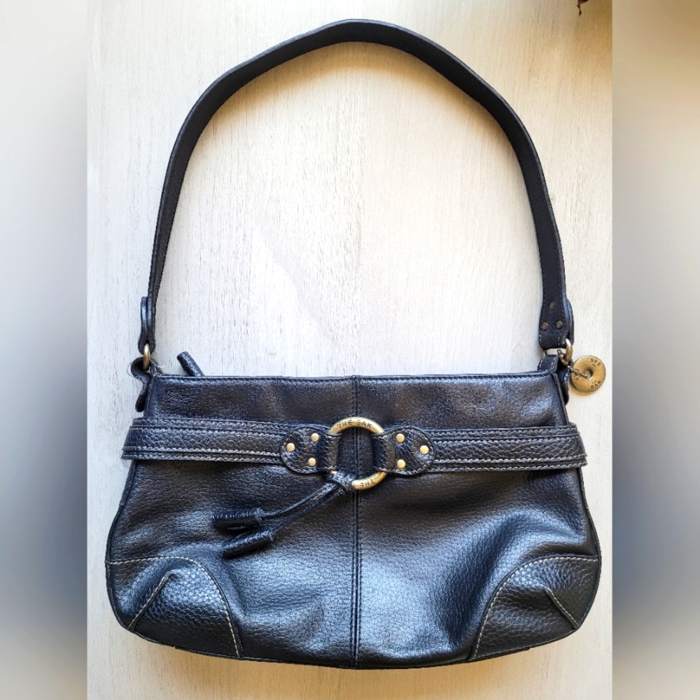 THE SAK Black Pebbled Leather Handbag